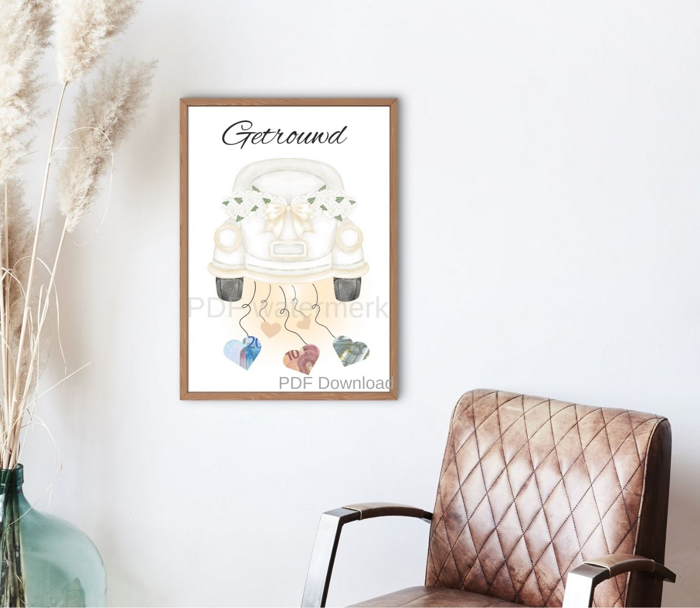 geld leuk inpakken voor een bruiloft en huwelijk of trouw