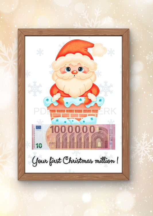 geef geld met kerstmis - fotolijst geld cadeau