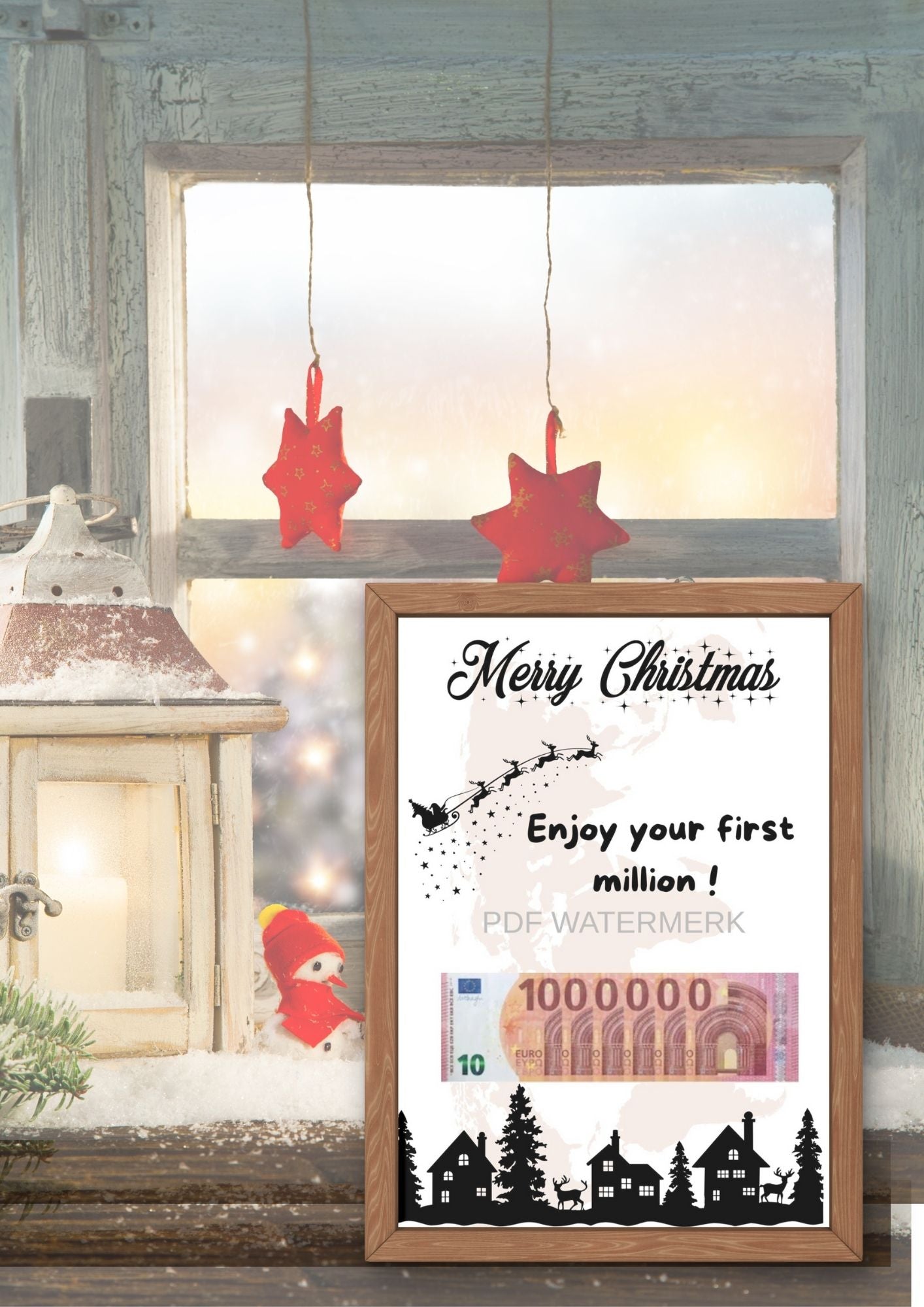 Verpakking voor geld met kerst