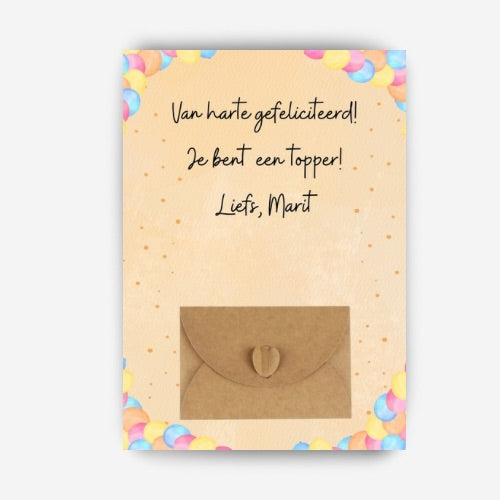 geld kaart cadeau om geld leuk verpakt te geven