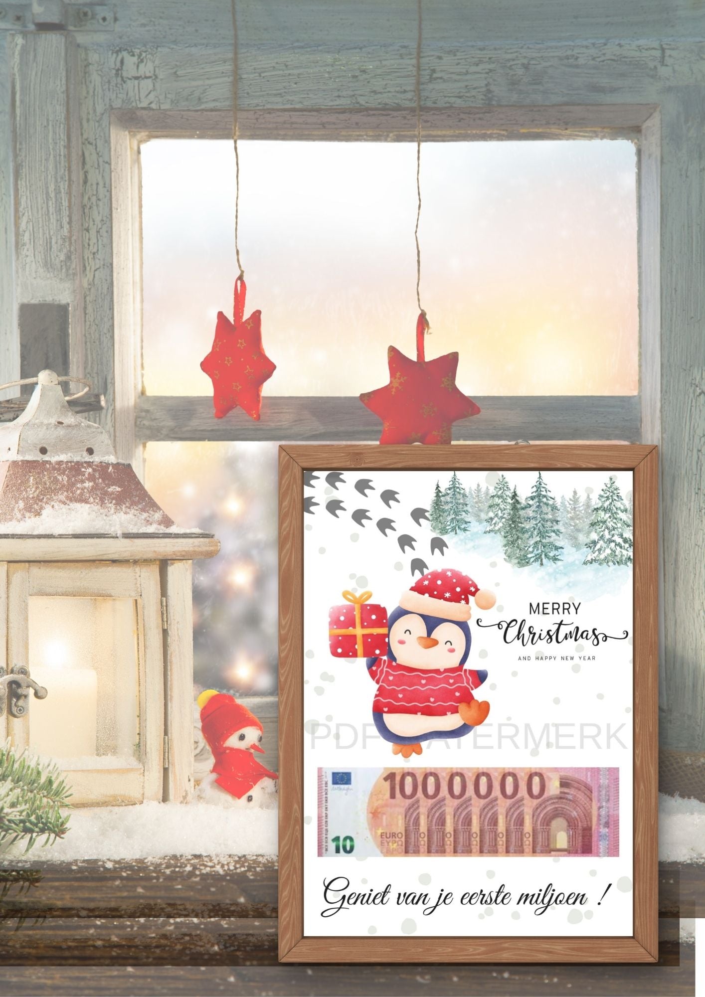 Origineel verpakt kerst cadeau met geld