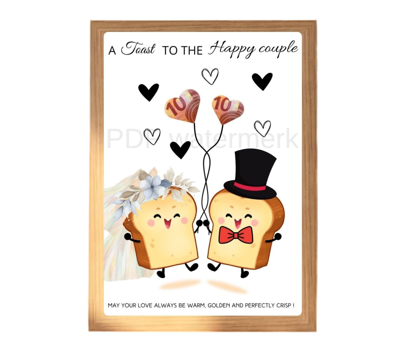 Bruiloft geld cadeau geven in fotolijst