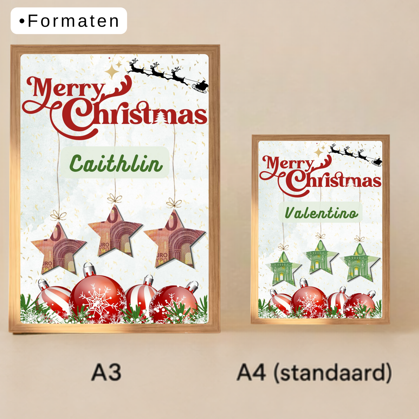 Fotolijst geldcadeau - Geld geven voor kerstmis leuk verpakt