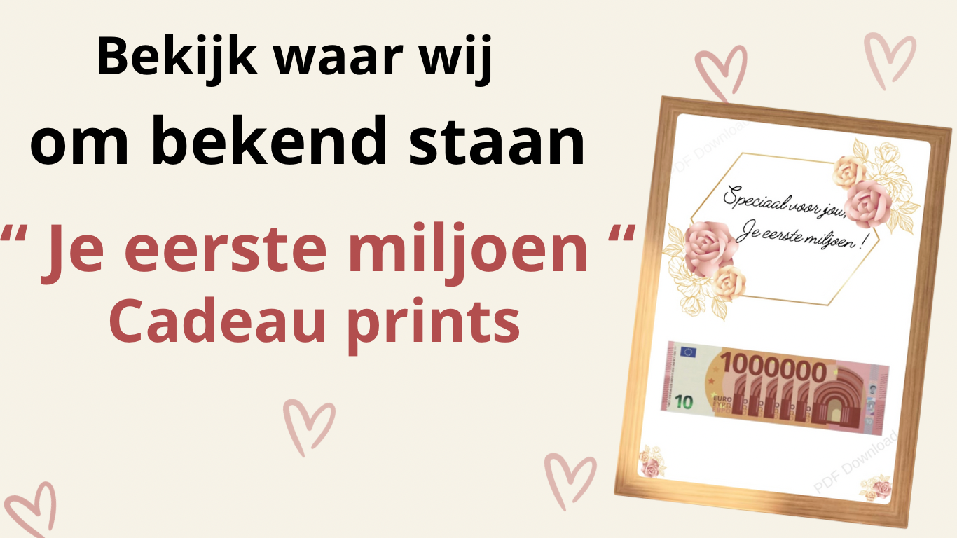 fotolijst geld - Je eerste miljoen cadeau
