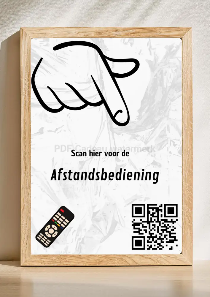 Afstandbediening - QR-code fotolijst - PDF Cadeau