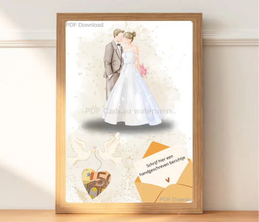 fotolijst geld cadeau voor een huwelijk en bruiloft met geld