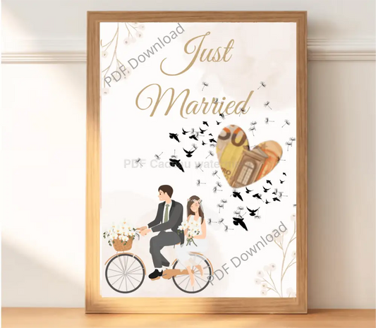 Just married geld cadeau trouw