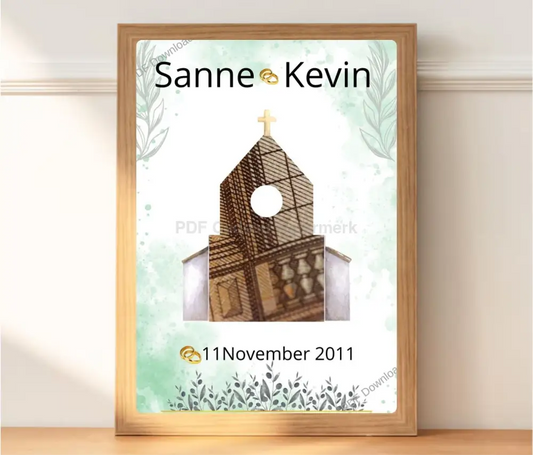 Fotolijst geldcadeau - Personaliseerbaar- Origineel huwelijks cadeau met geld verwerkt - PDF Cadeau