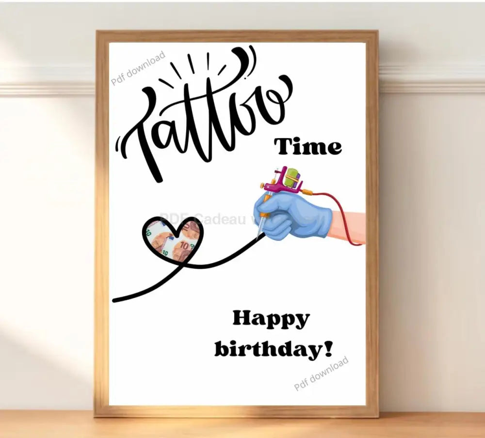 Geld cadeau 18 jarige verjaardag of tattoo liefhebbers