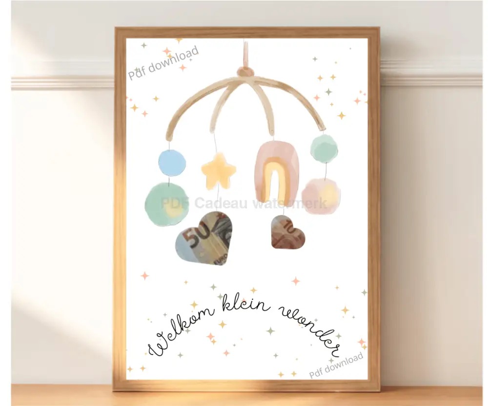 Print cadeau voor geboorte