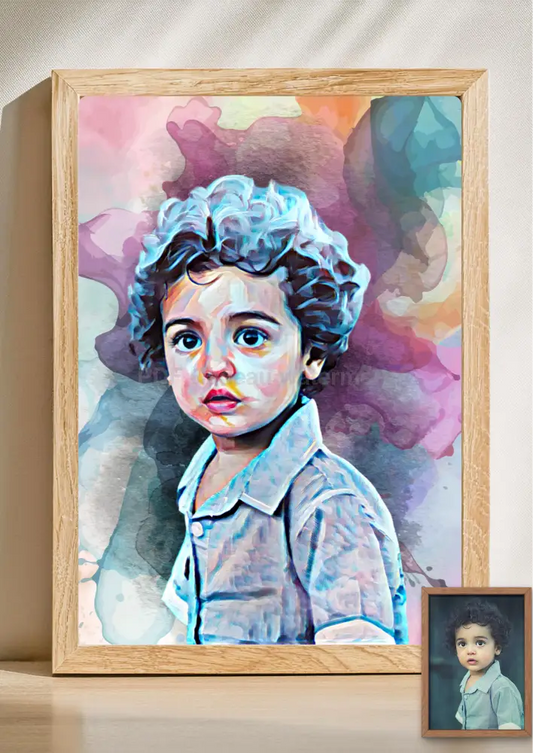 van foto naar schilderij en aquarel portret laten maken