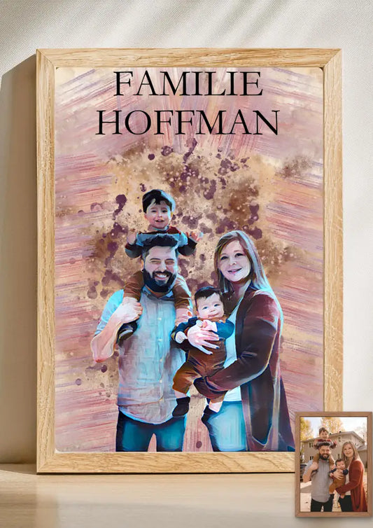 Gepersonaliseerd aquarel portret – Unieke print op basis van jouw foto  070 - PDF Cadeau