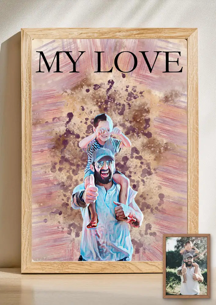 Gepersonaliseerd aquarel portret – Unieke print op basis van jouw foto  070 - PDF Cadeau