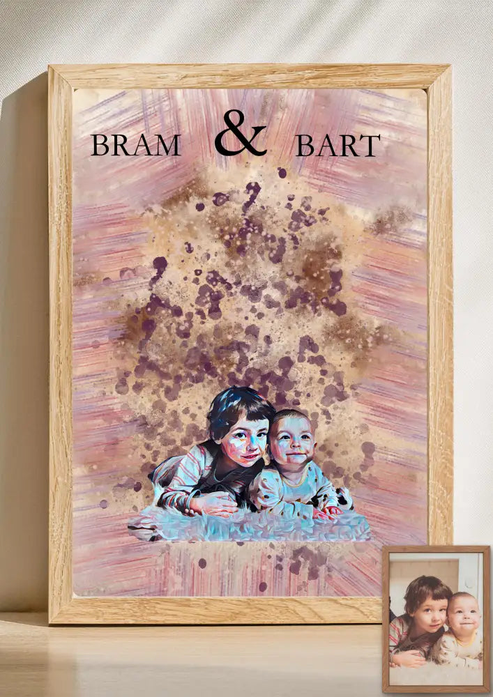 Gepersonaliseerd aquarel portret – Unieke print op basis van jouw foto  070 - PDF Cadeau