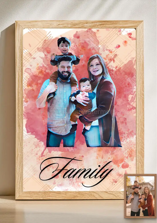 Gepersonaliseerd aquarel portret – Unieke print op basis van jouw foto 072 - PDF Cadeau