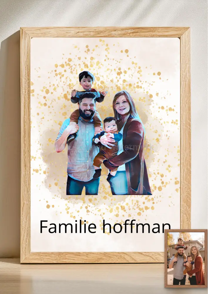 Gepersonaliseerd aquarel portret – Unieke print op basis van jouw foto 078 - PDF Cadeau