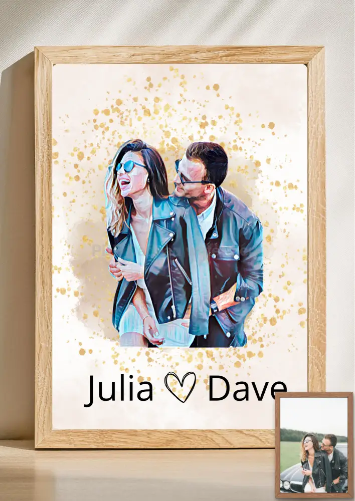 Gepersonaliseerd aquarel portret – Unieke print op basis van jouw foto 078 - PDF Cadeau