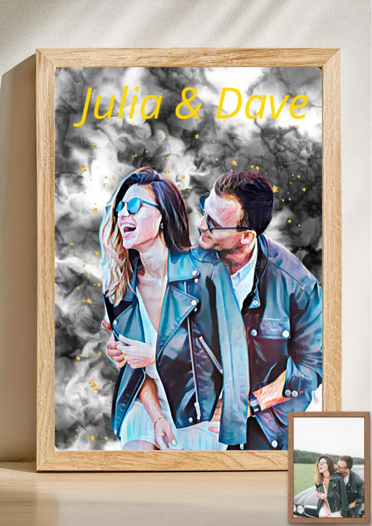 Gepersonaliseerd aquarel portret – Unieke print op basis van jouw foto 086 - PDF Cadeau