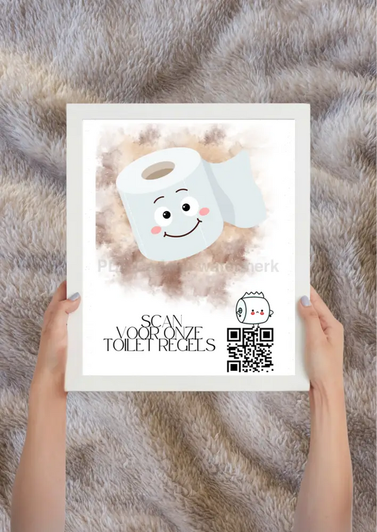 Scan Voor Onze Toiletregels – QR-code print voor badkamer of wc