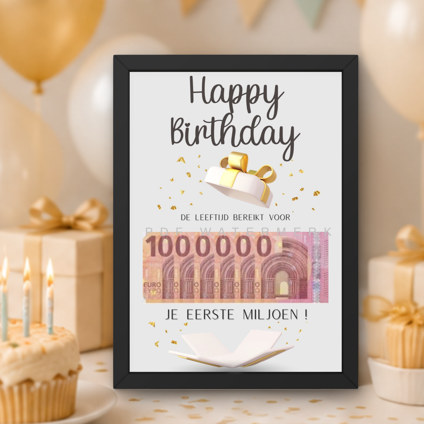 Fotolijst geldcadeau -  Geld geven leuk verpakt