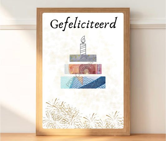 leuk gemaakt cadeau van geld "Gefeliciteerd" ontwerp!