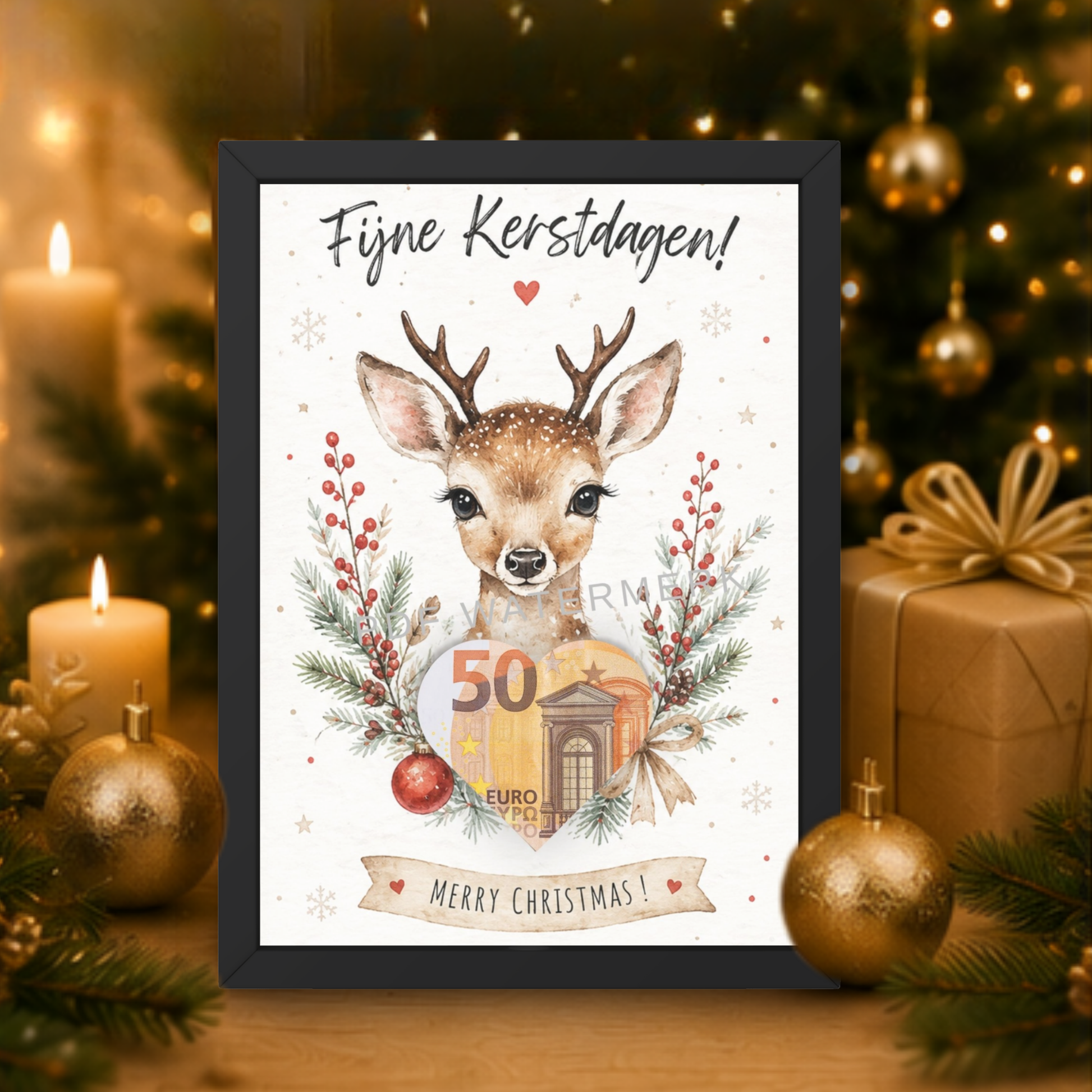 zelfmaak idee geld cadeau kerst