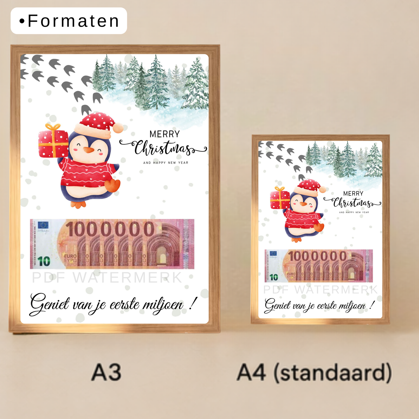 Fotolijst geldcadeau - Origineel geld geven kerstmis