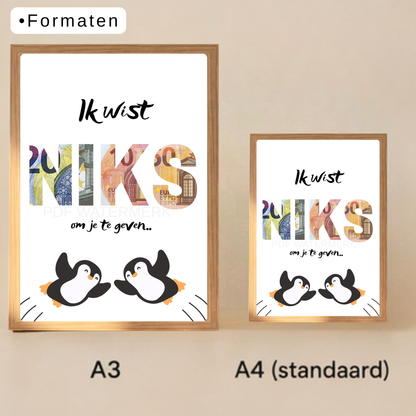 Fotolijst geld cadeau - Ik wist niks om