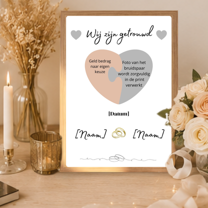 Gepersonaliseerd persoonlijk foto cadeau bruiloft