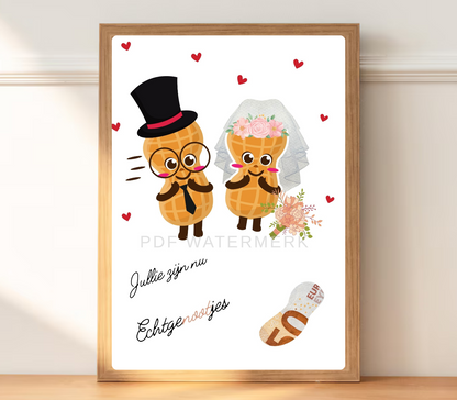 schattig "Echtgenootjes" ontwerp, ideaal voor bruiloften en huwelijksvieringen.