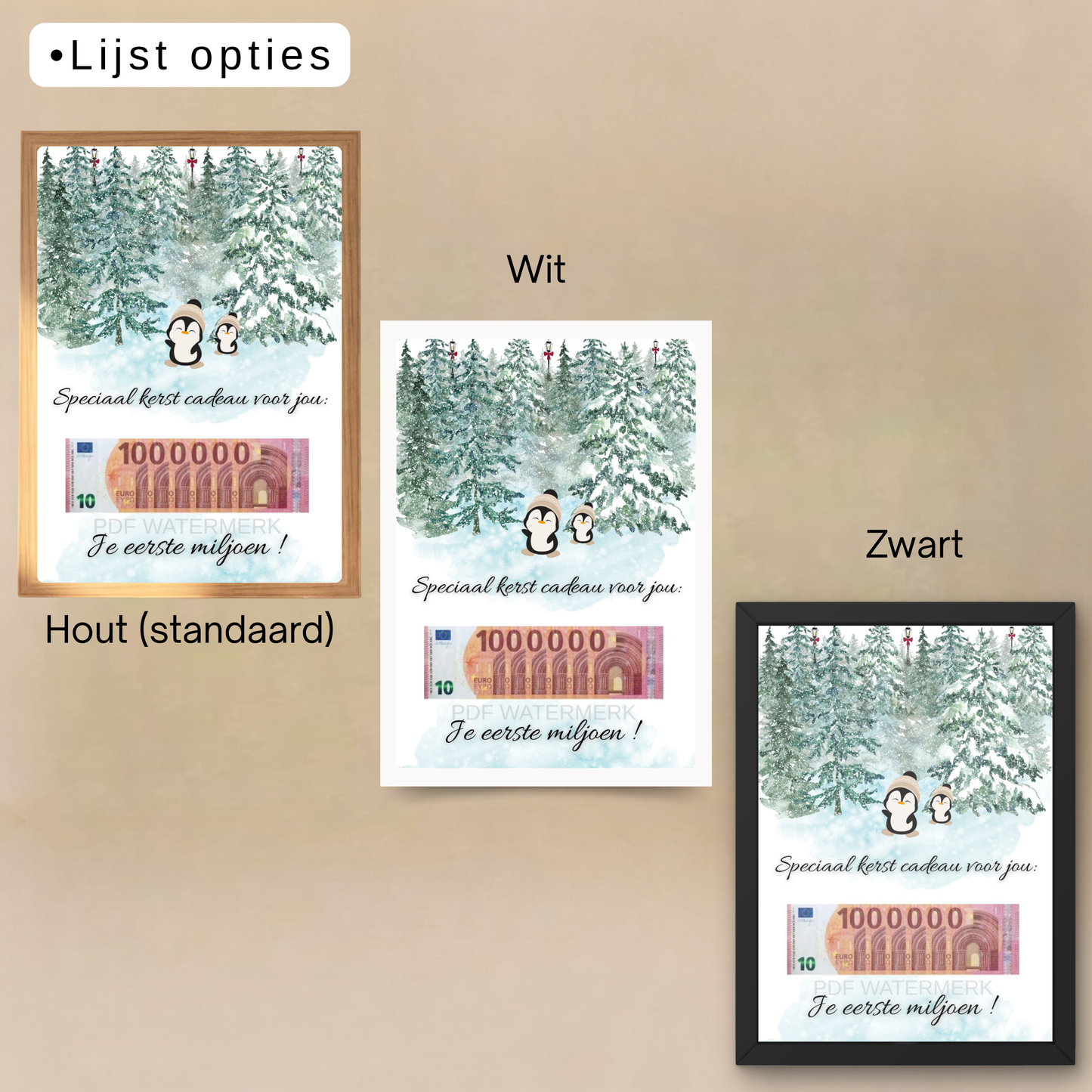 Fotolijst geld cadeau kerst - geld inpakken voor kerst
