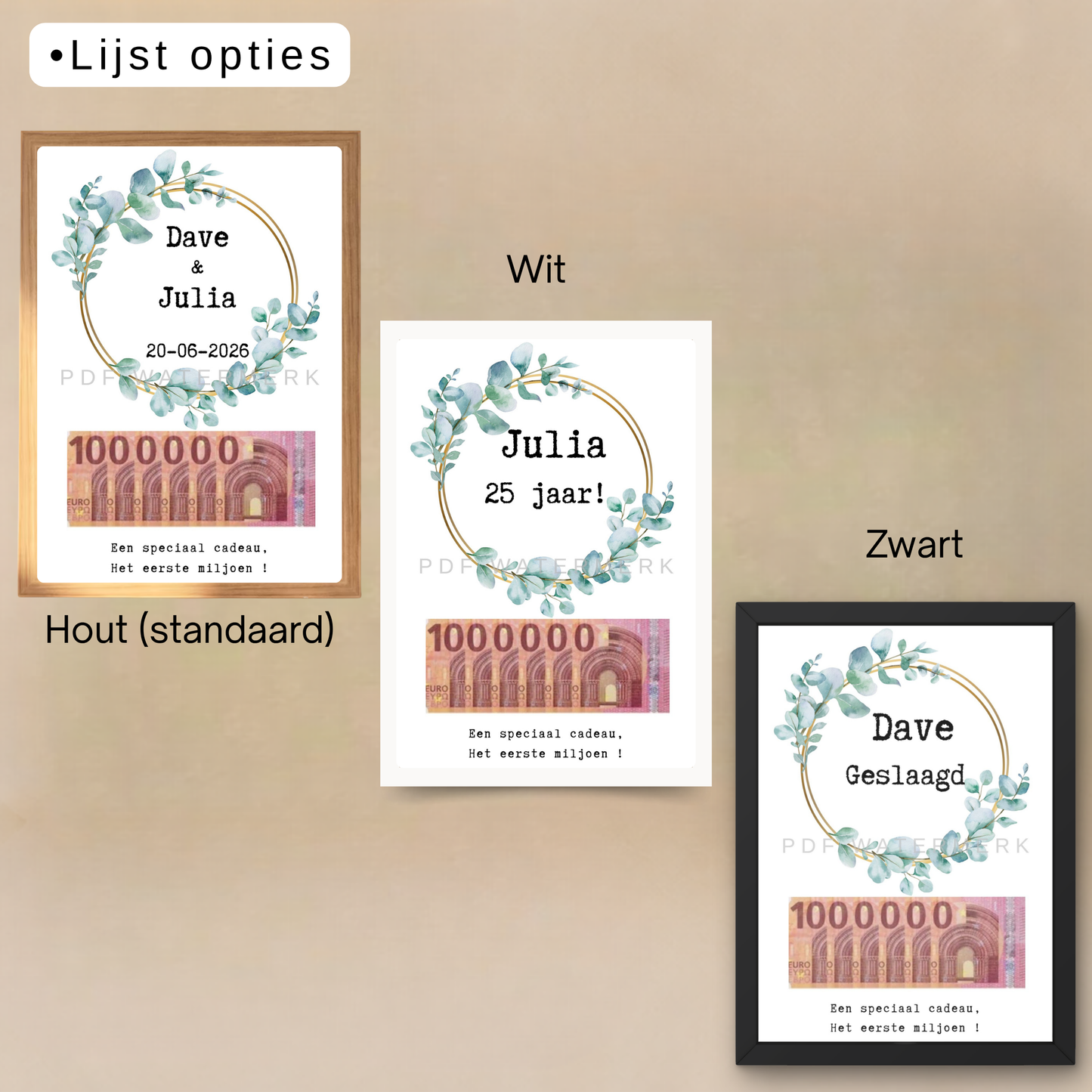 Creatief geld cadeau geven in fotolijst