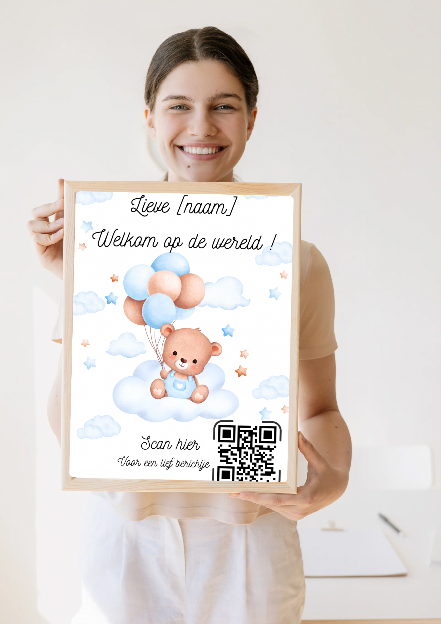 Uniek geboortecadeau met verborgen boodschap via QR-code