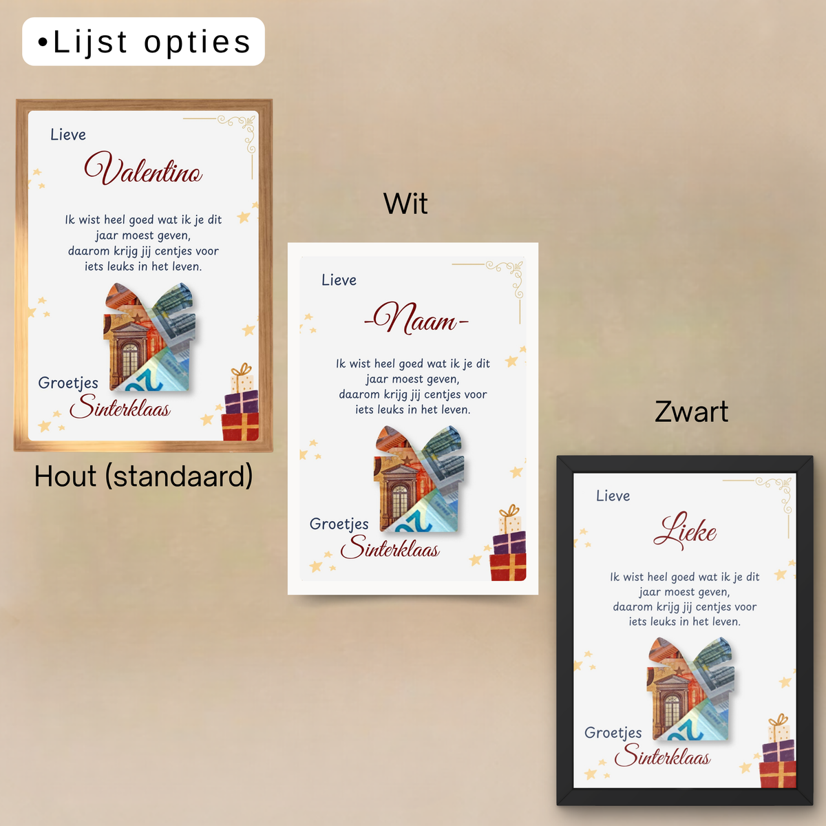 Kado met geld sinterklaas