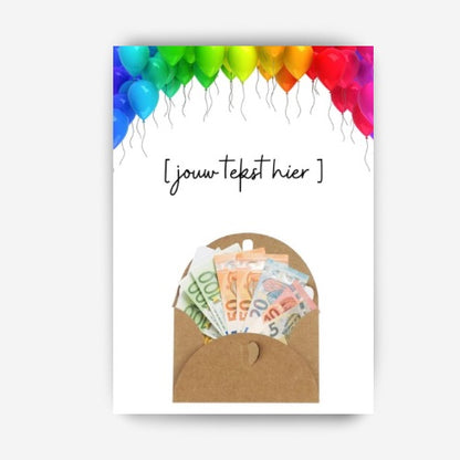geld kaartje cadeau geven met geld voor een verjaardag of viering