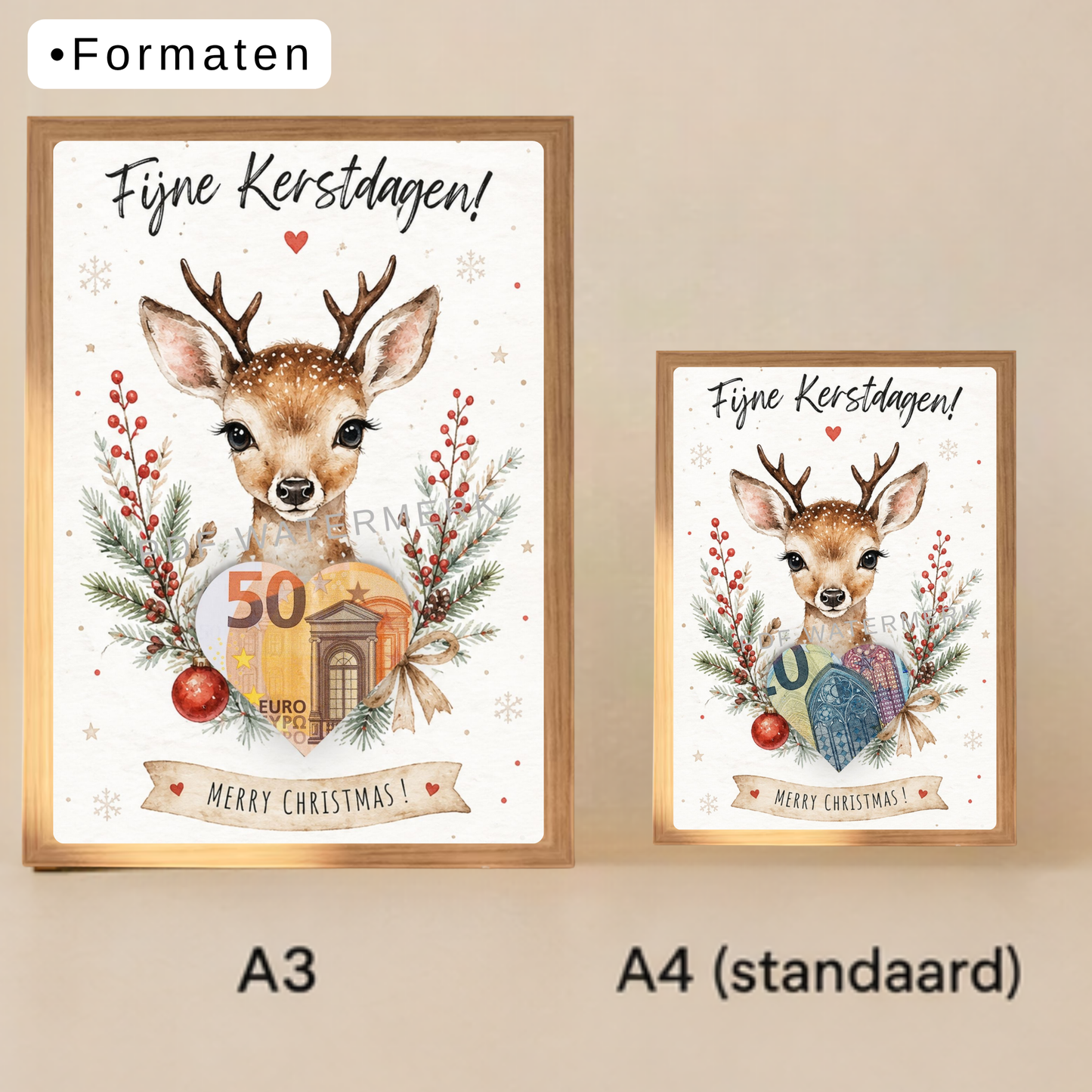 Fotolijst geld cadeau kerst