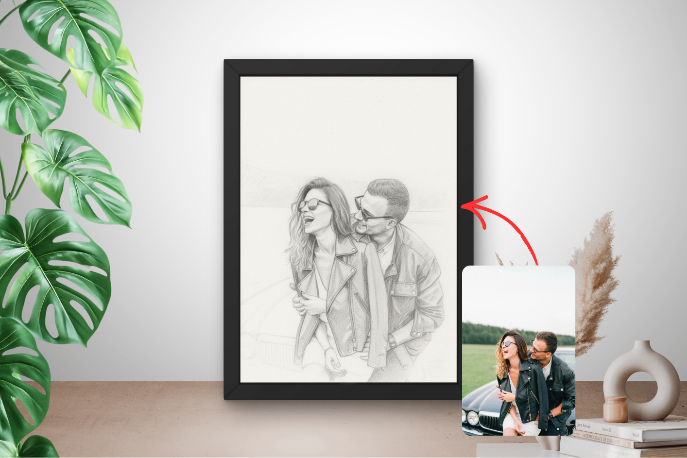 portret tekening laten maken van foto