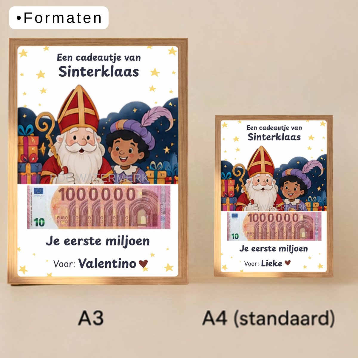 formaten geld cadeau sinterklaas