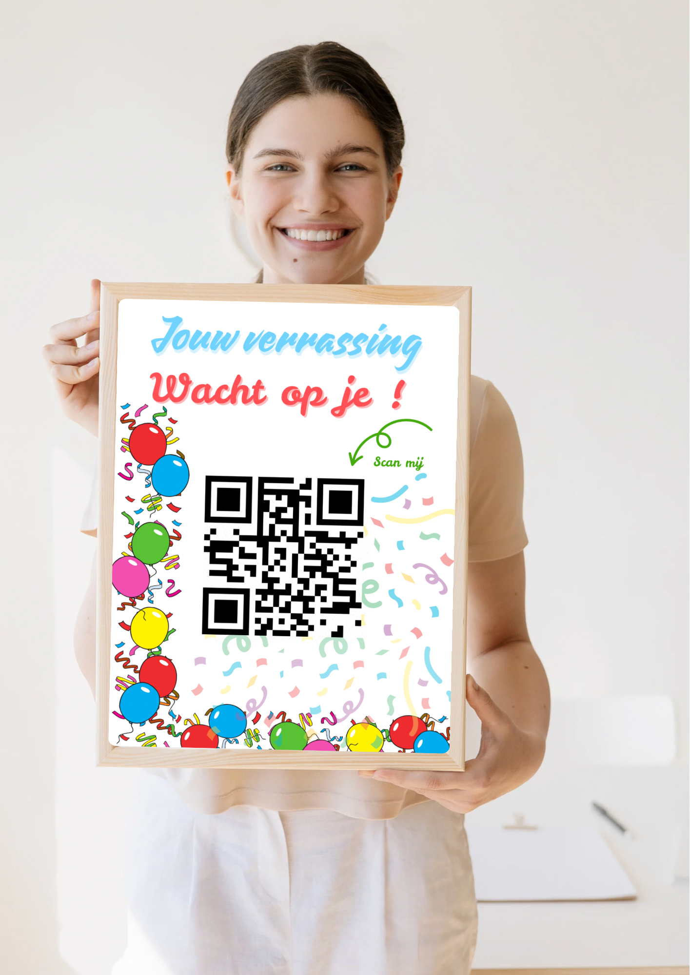 Scanbare QR-code print met geheime verrassing