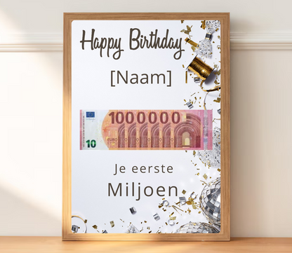 geld cadeau verjaardag geven leuk verpakt - first million cadeau