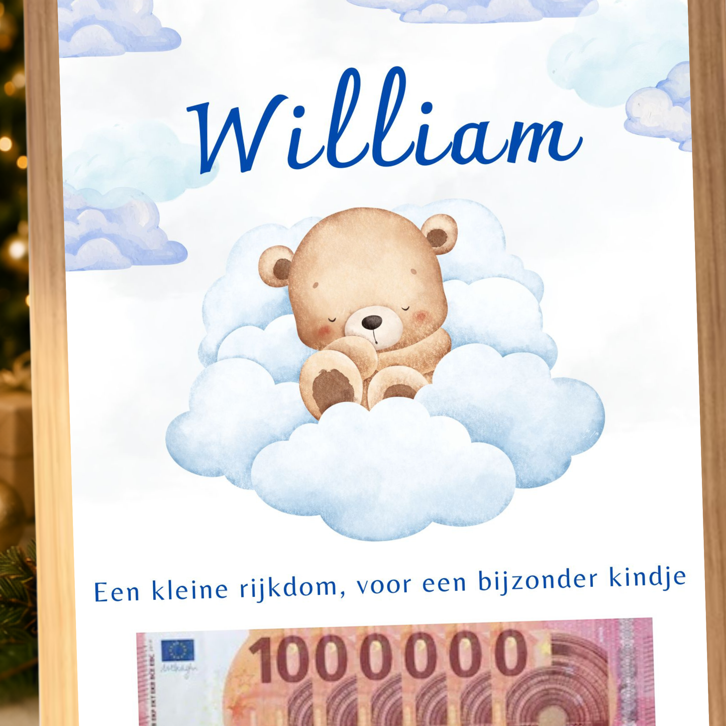 Fotolijst geldcadeau - Geld cadeau geboorte van een jongen
