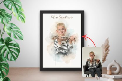 Gepersonaliseerd aquarel portret – aquarel portret gemaakt van jouw 