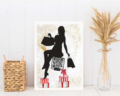 Luxe verjaardag QR-code cadeau – Shopping queen edition!