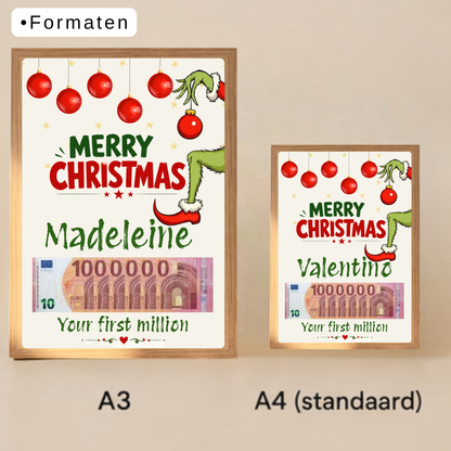 Geld envelop kerst in een fotolijst