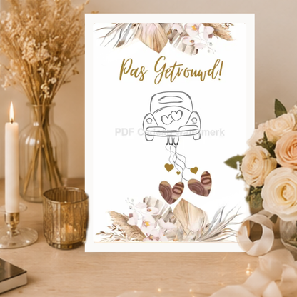 Fotolijst geldcadeau - Pas getrouwd ! - leuk geld geven in fotolijst voor een bruiloft