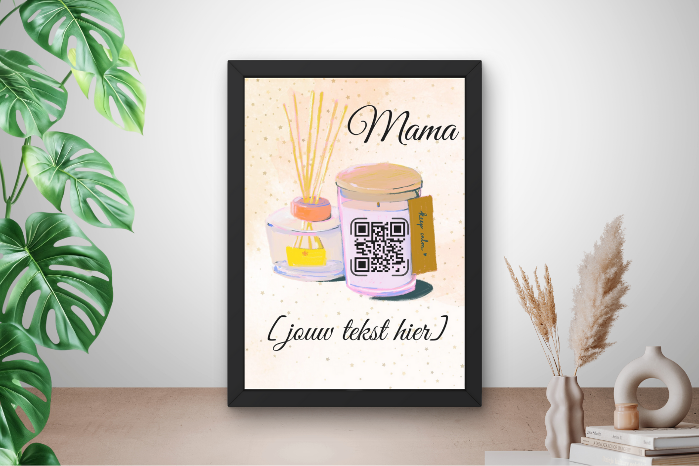 Moederdag cadeau met tekst in QR-code fotolijst cadeau
