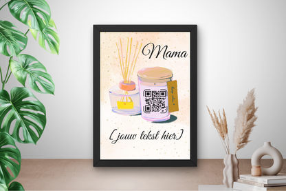 Moederdag cadeau met tekst in QR-code fotolijst cadeau