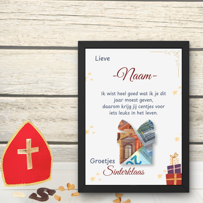 Sinterklaas kado met geld gepersonaliseerd
