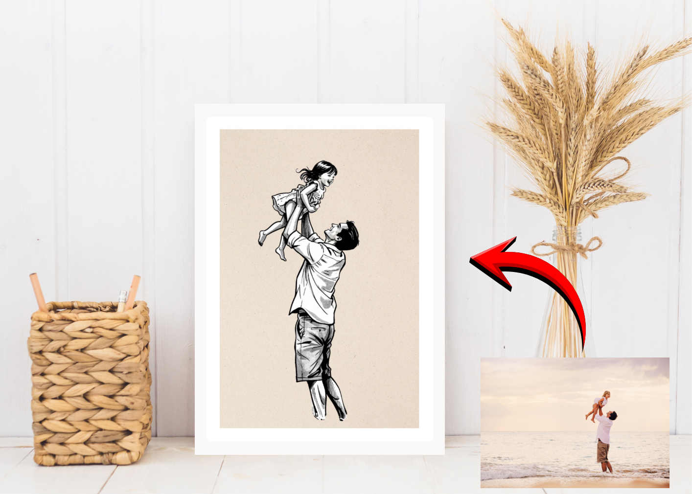 Blijvend cadeau man in fotolijst