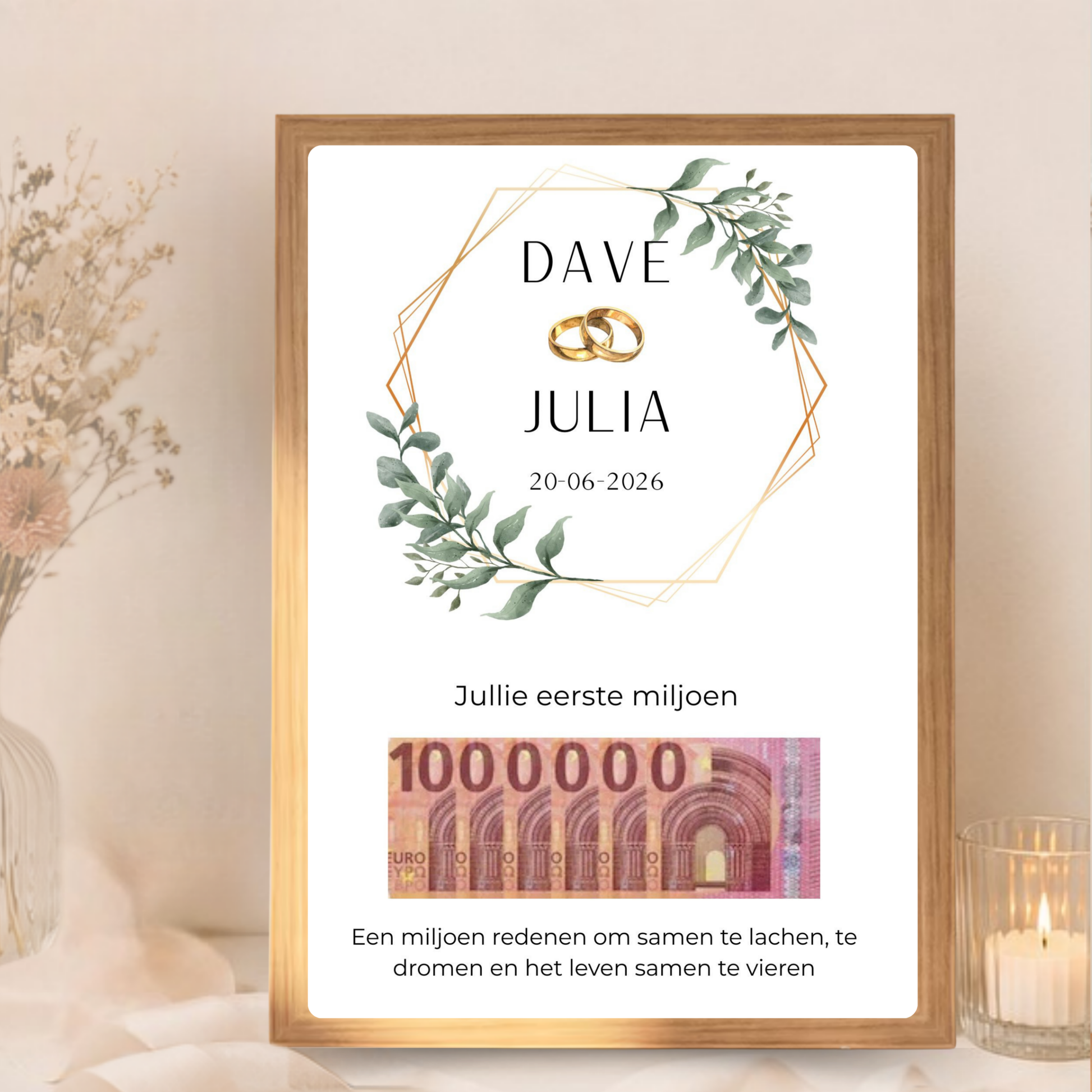Personaliseerbaar cadeau bruiloft